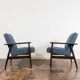 Pair of Mid-Century Blue Armchairs GFM 300-192, 1960's
