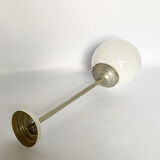 Metal and opaline hanging lamp