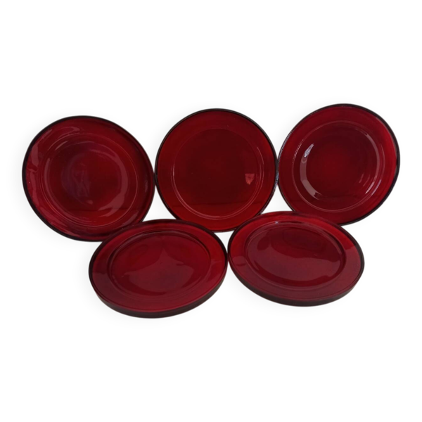 Dessous de bouteille, verre en verre bordeaux