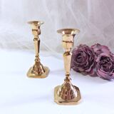 Pair of small brass candlesticks