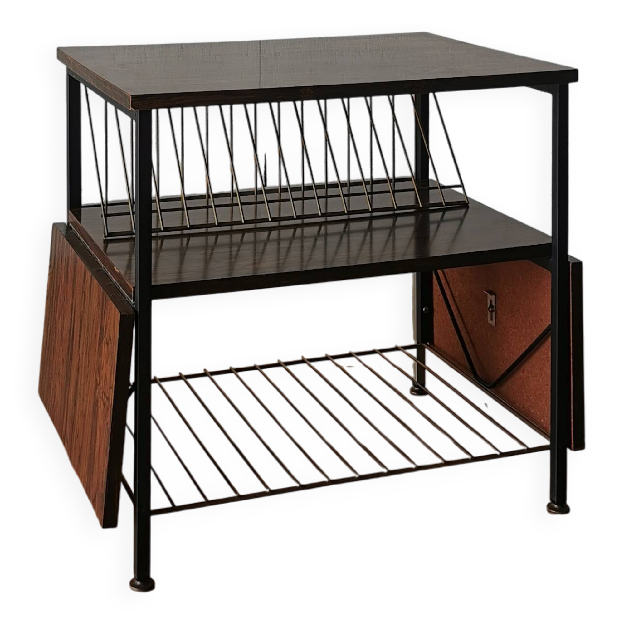 Table d'appoint à tablettes rabattables formina années 70.