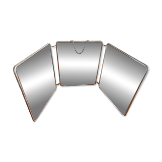 Large triptych barber mirror