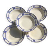 5 assiettes creuses faïence Badonviller vintage
