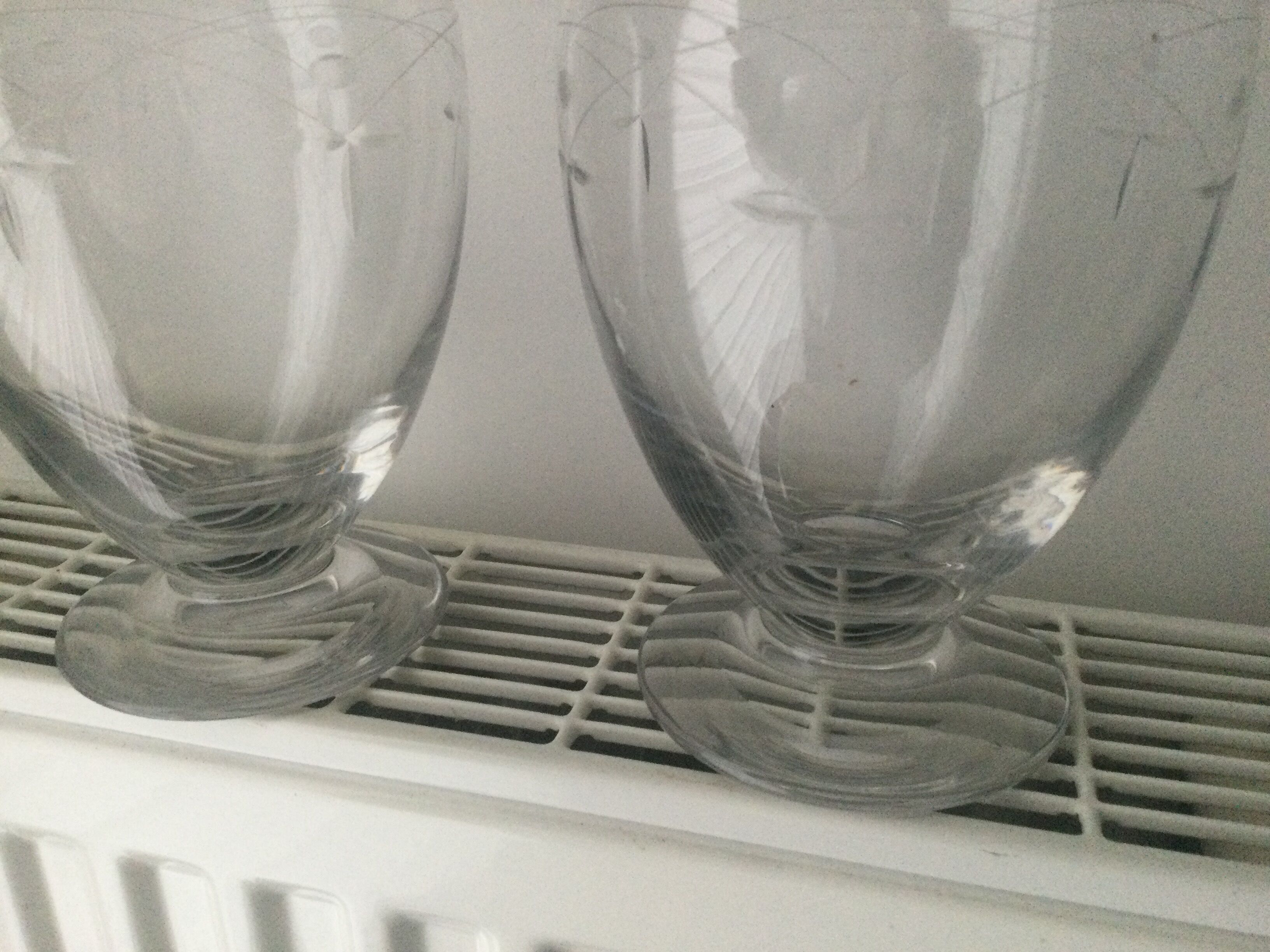 Pair of vintage crystal decanters