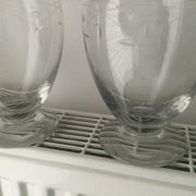 Paire de carafes en cristal vintage