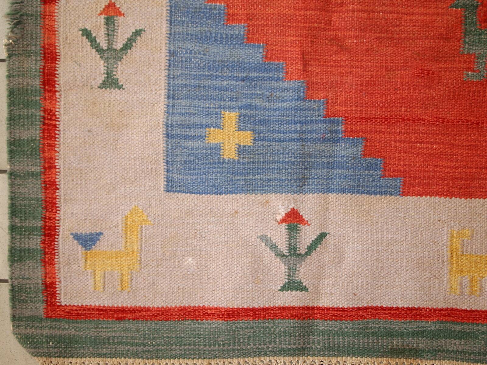 Kilim vintage fait main Gabbeh persan 171cm x 229cm (1960s)