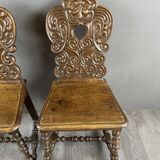 Paire de chaises en bois sculpté, fin XIXe siècle