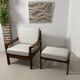 Danish teak armchair and ottoman, 1960s
