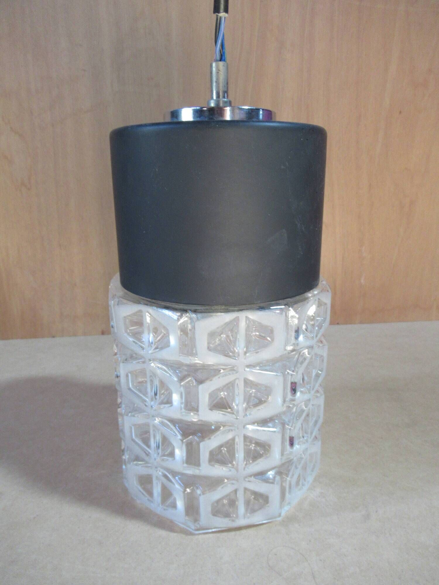 Suspended lamp design raak netherlands 1970s moulded glass height 22.5cm