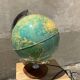 Vintage globe lit wooden foot silver frame deco antique desk