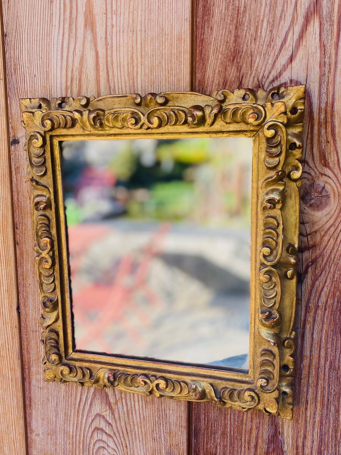 Antique gilded mirror 27x24cm