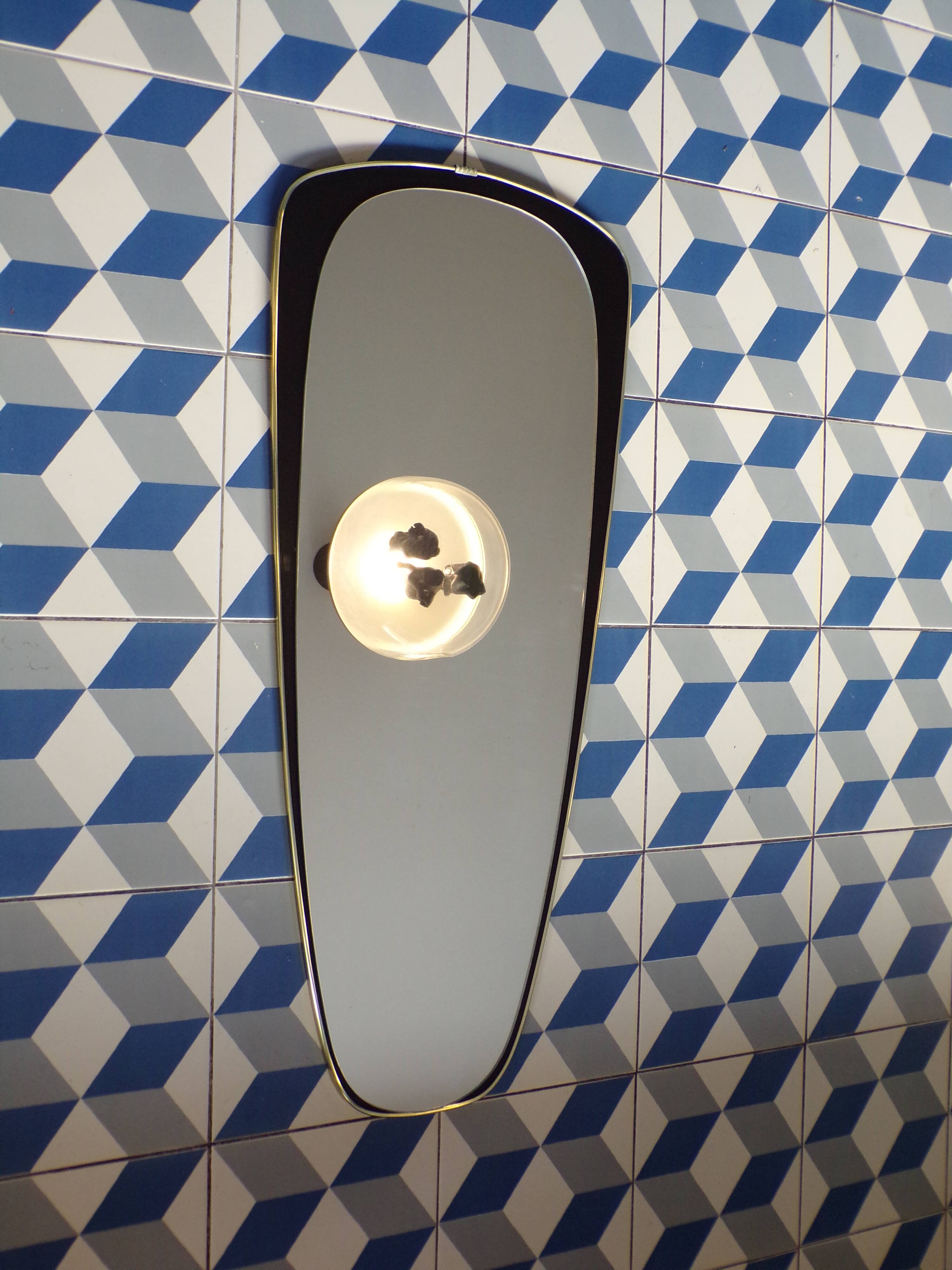 Vintage free-form mirror 33x78cm