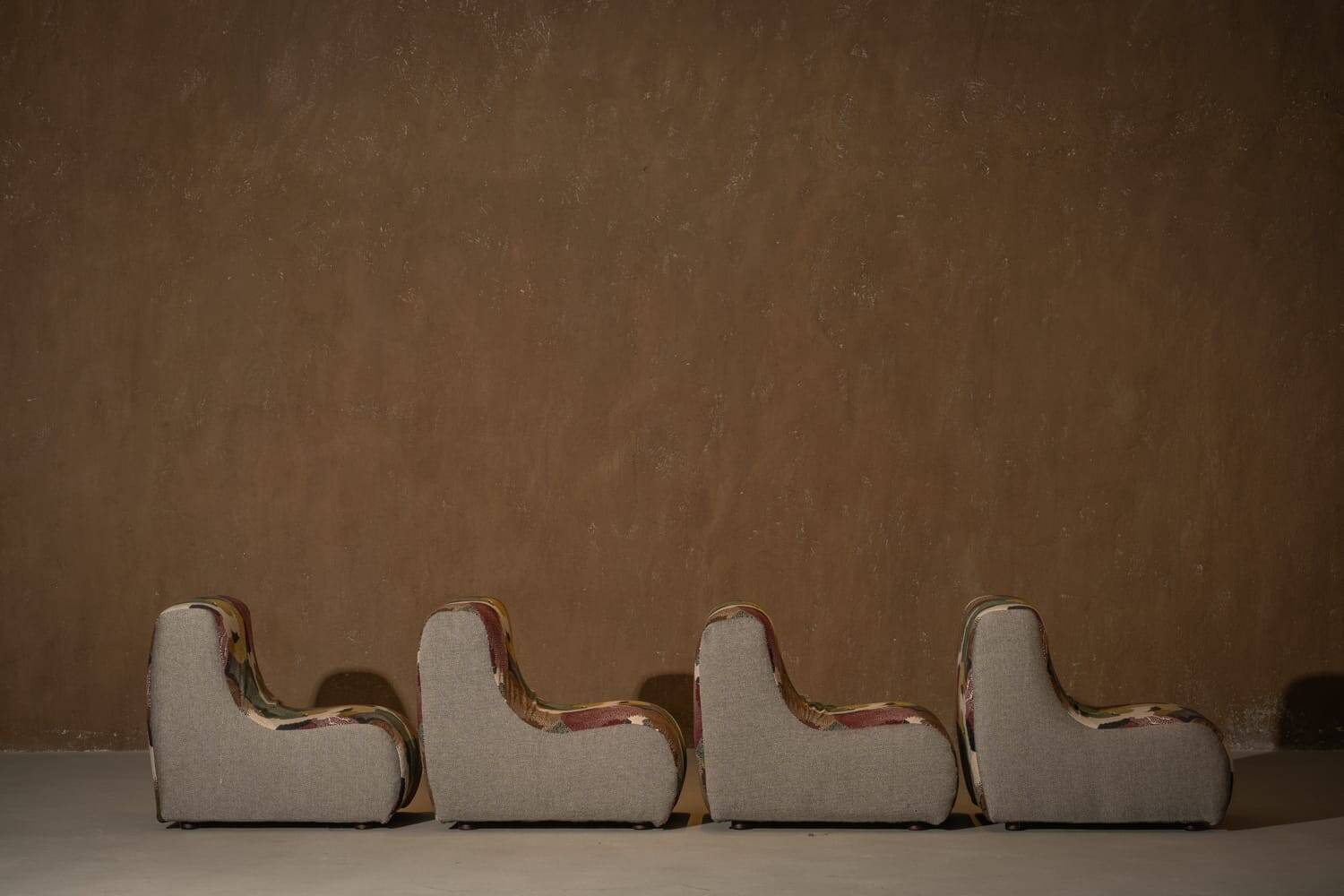 Italian modular sofa (1970) in Freedom Flight velvet – 4-piece