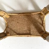 Vintage rattan low stool, 60s