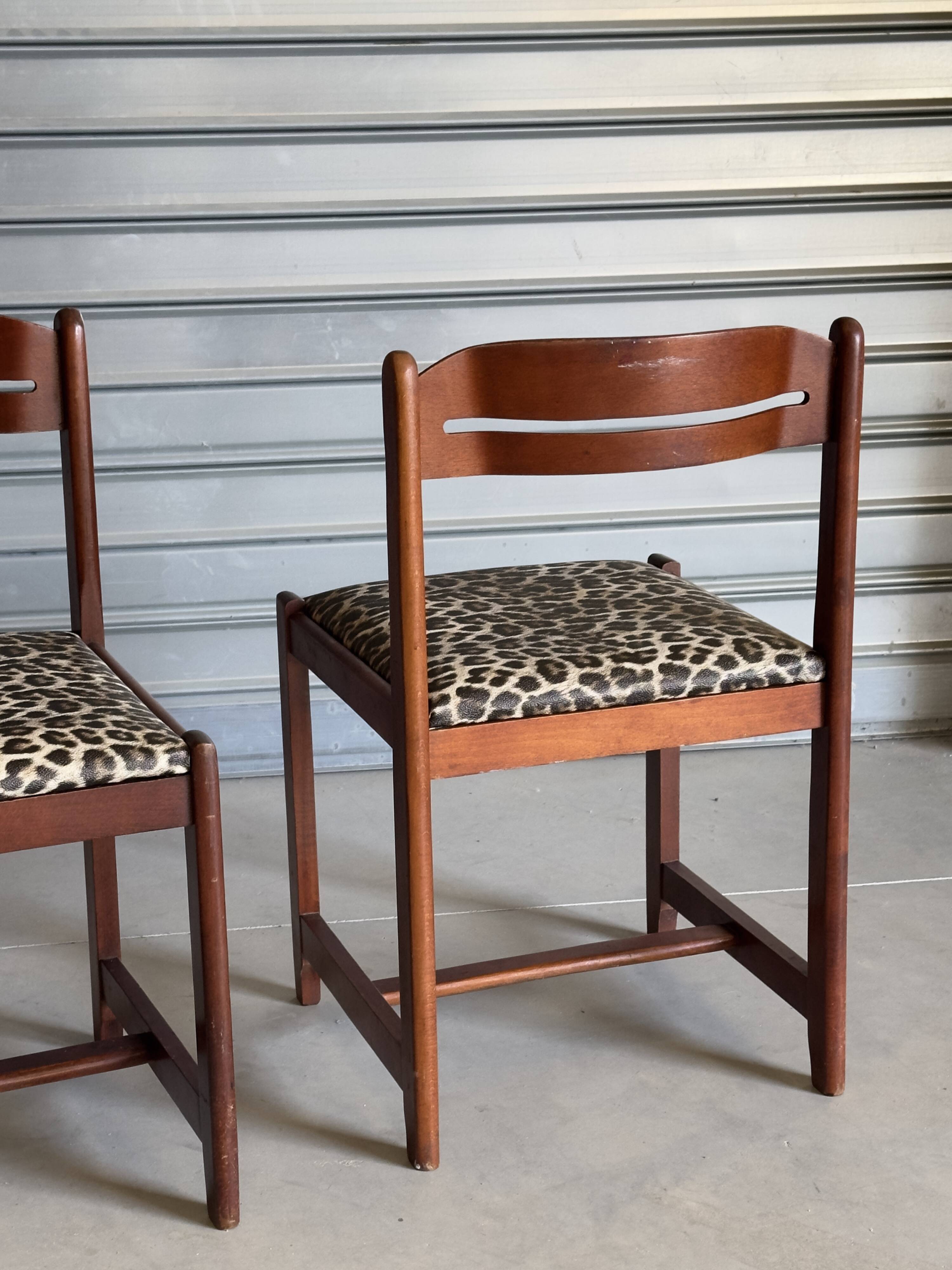 Set of 4 vintage hand-woven chairs