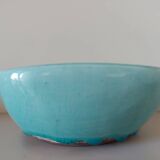 Turquoise cracked ceramic empty pocket signed Keramos, Sèvres circa 1950