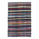 Tapis kilim vintage turc Oushak fait main en laine et coton bleu