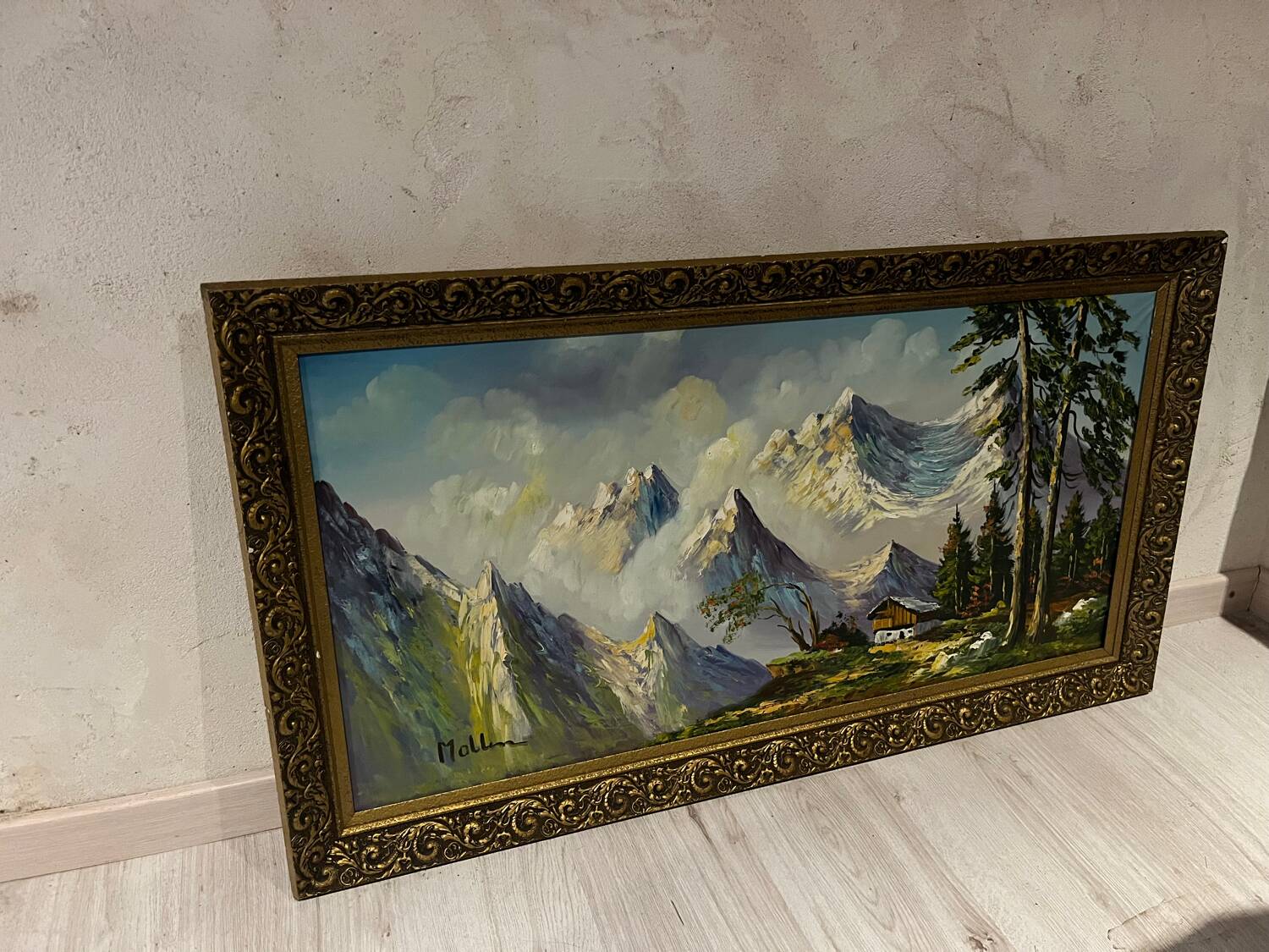 Mountain painting signed 1950/60