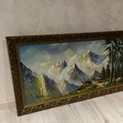 Tableau peinture montagne signée 1950/60