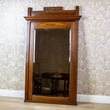 Vintage Floor Mirror in Light Brown Oak Frame, 1950s