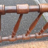 Corner chair turned wood straw seat