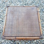 Vintage rattan and wicker side table