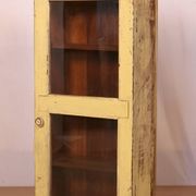 old Art Deco wall showcase in original yellow teak