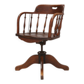 English Swivel-Base Captain Desk Chair, UK 1850s