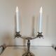 Chrome metal chandelier with 2 lights