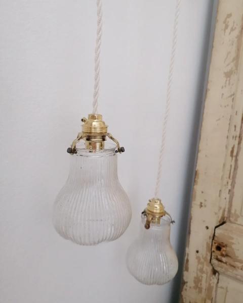 Duo of small glass pendants