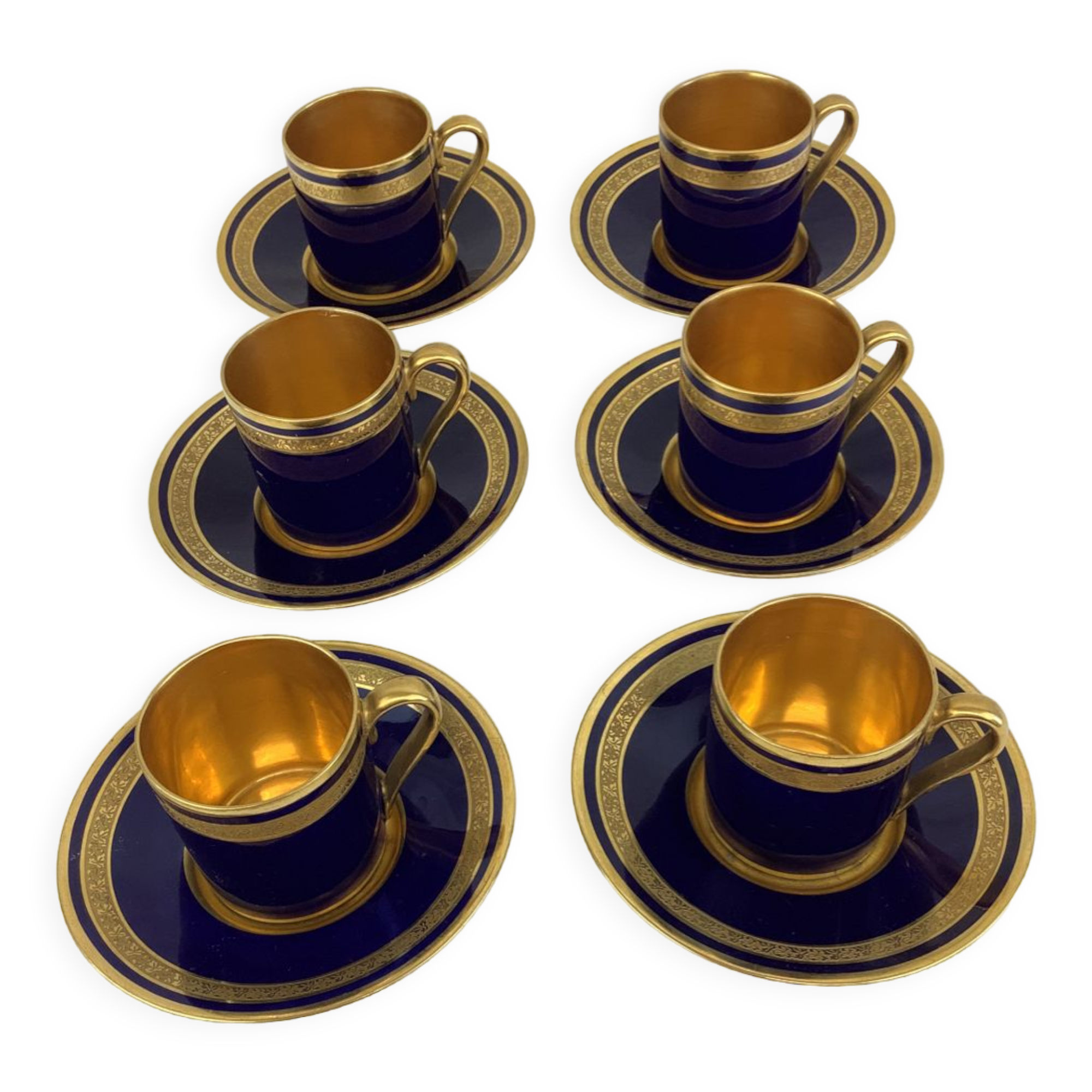 6 cups & saucers Tours porcelain