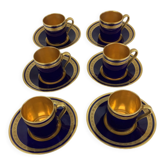 6 cups & saucers Tours porcelain