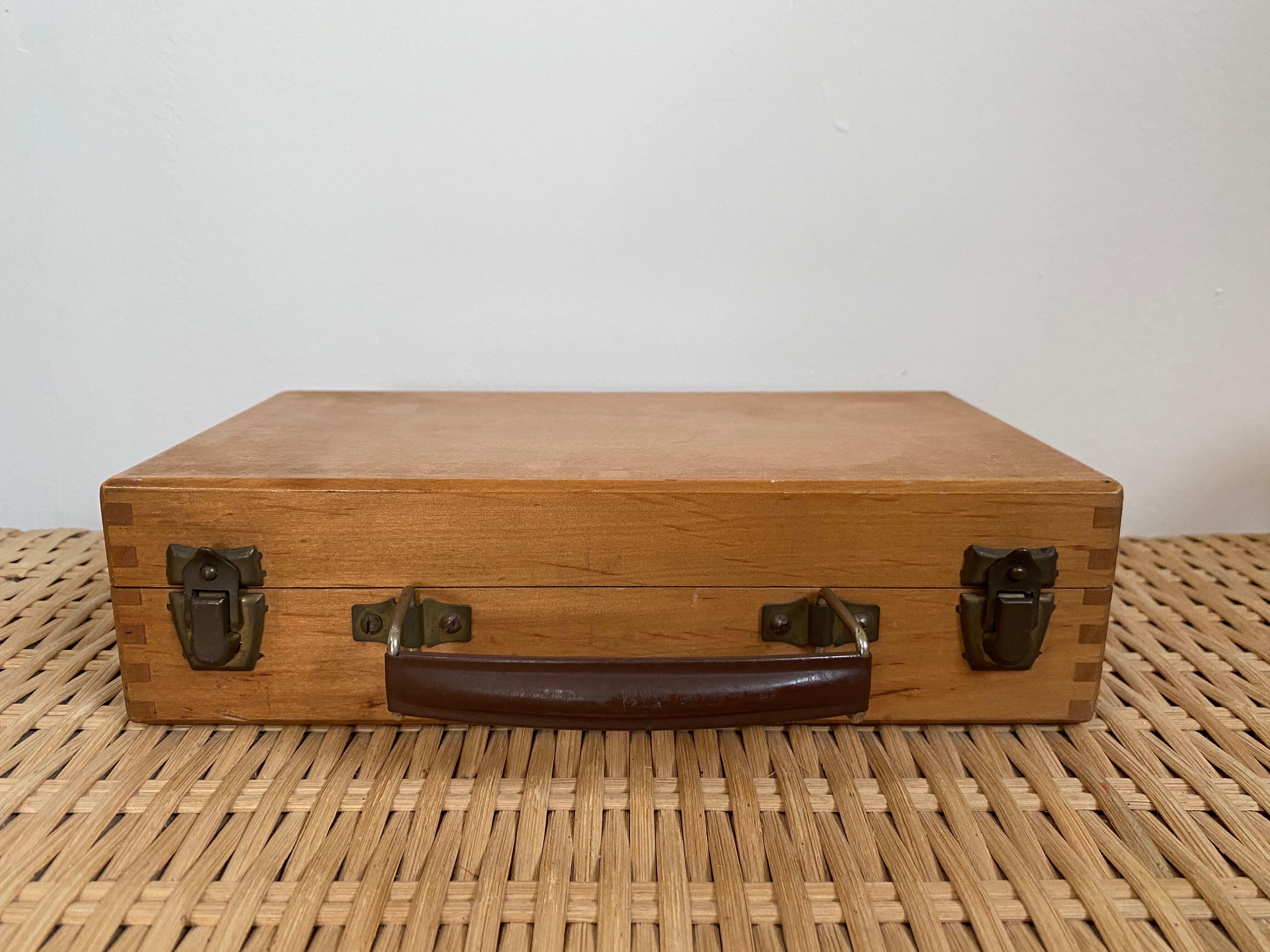 Old wooden briefcase