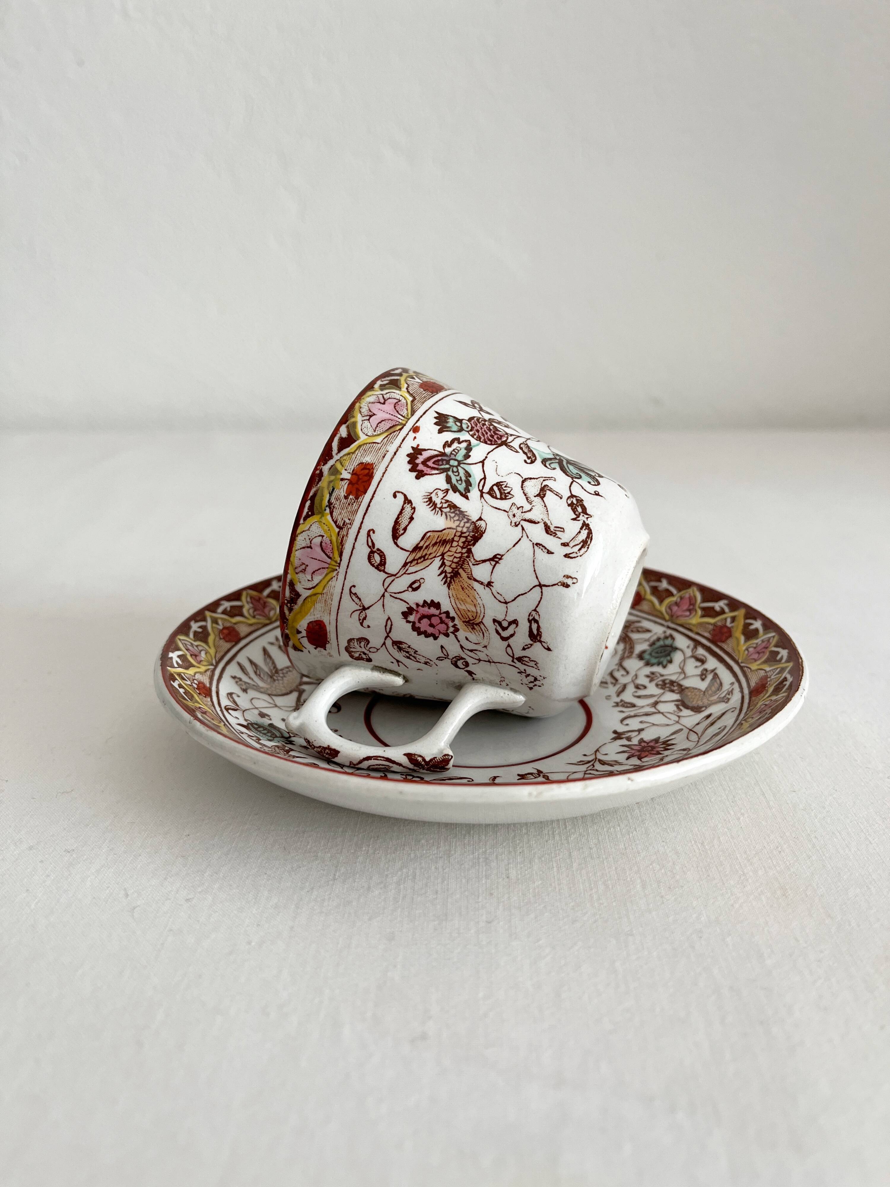 Choisy le Roi polychrome ironstone coffee cup