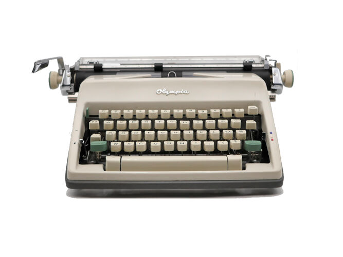 Machine à écrire Olympia SM9 beige révisée ruban neuf 1975