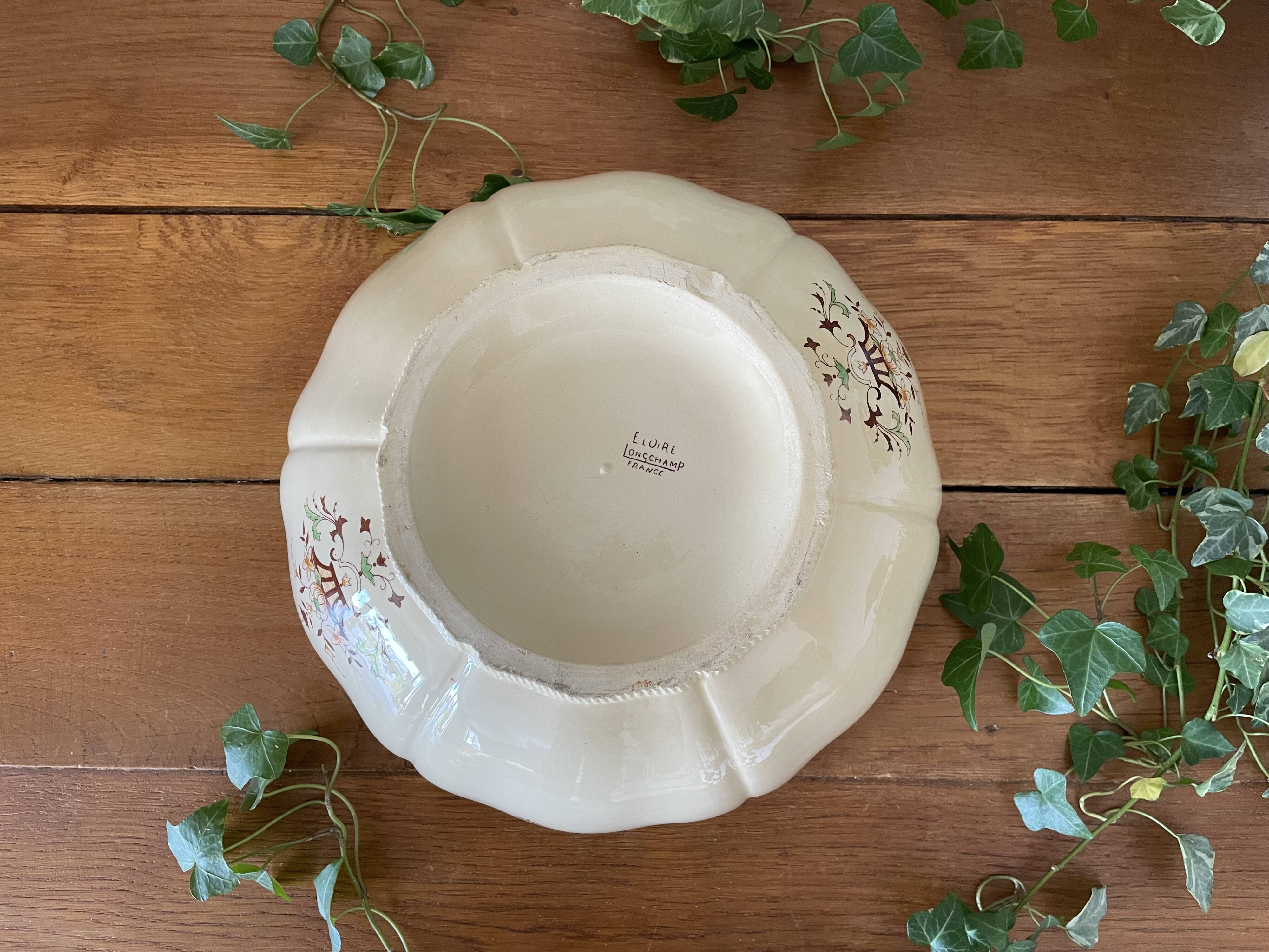 Antique Longchamp earthenware salad bowl