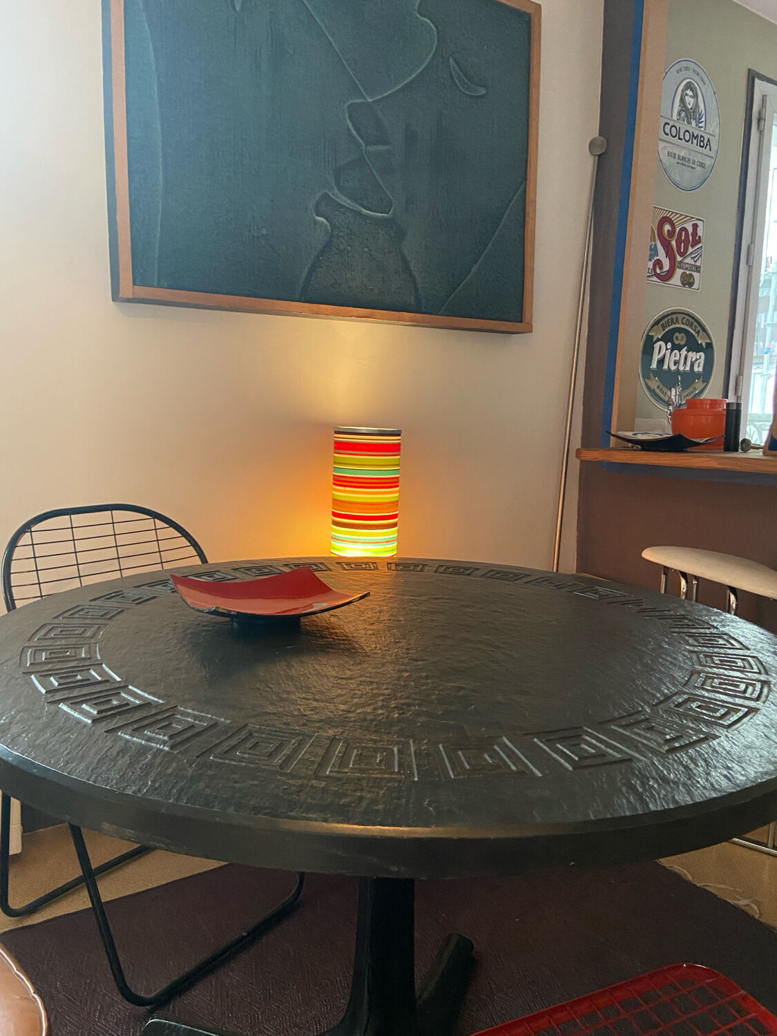 Vintage Dining Table by Ilse Möbel, 1960s, Round and Black