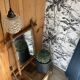 Carved wooden mirror in a bamboo style