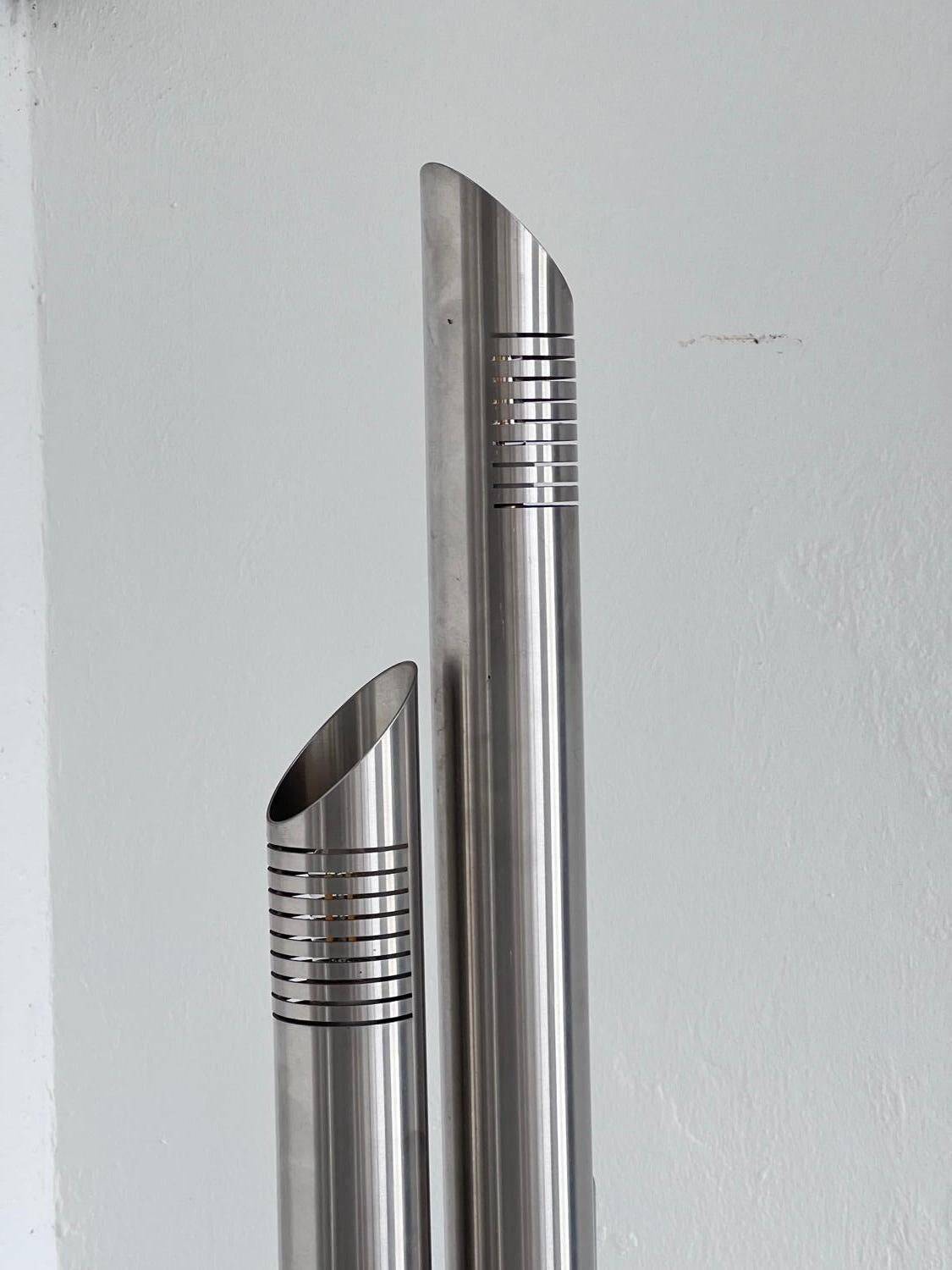 Stainless Steel Floor Lamp by Fontana for Reggiani, Italian Collectible Design