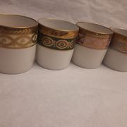 6 cups porcelain coffee limoges Empire style gold frieze