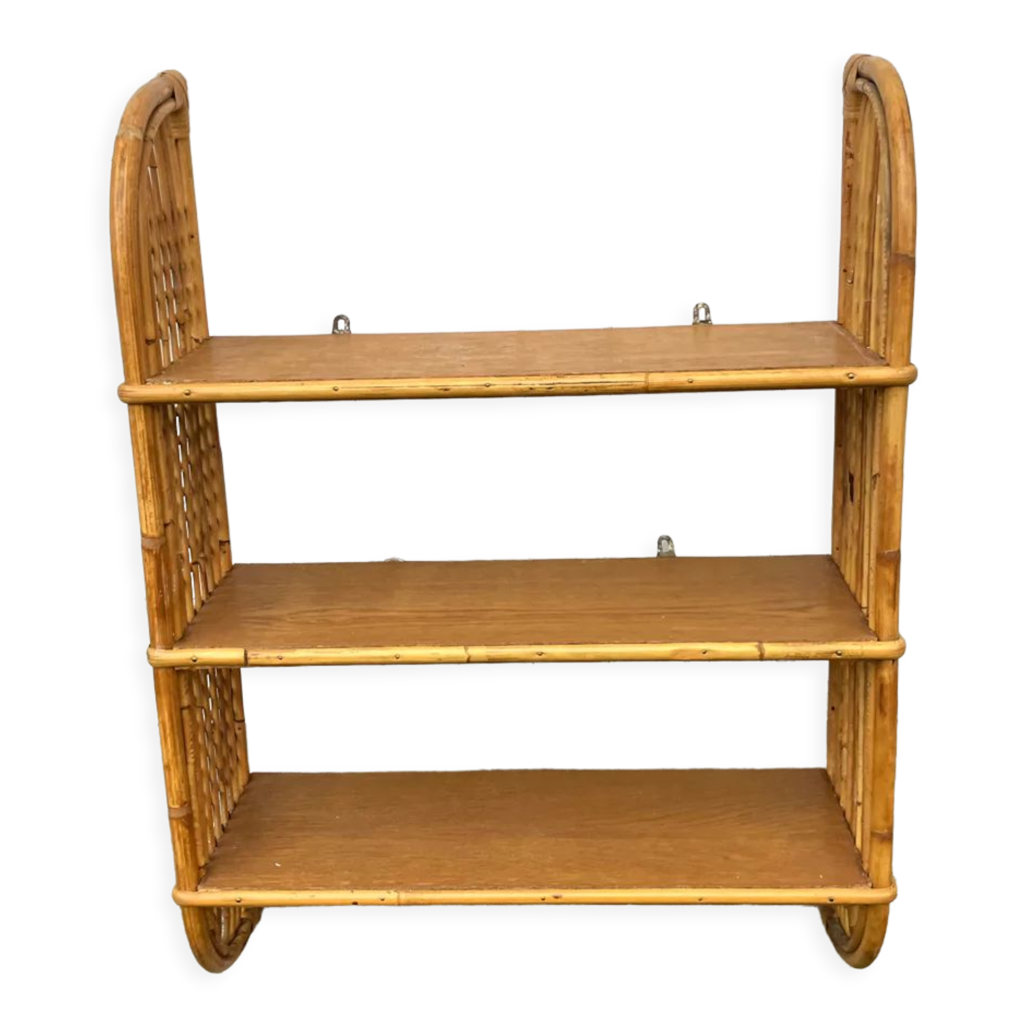 Vintage rattan wall shelf