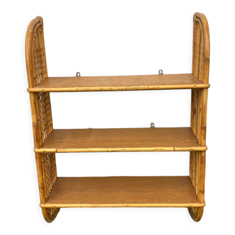 Vintage rattan wall shelf