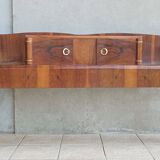 Cozy Art Deco headboard in burr walnut