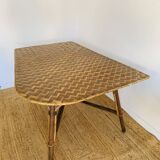 Large free-form rattan table
