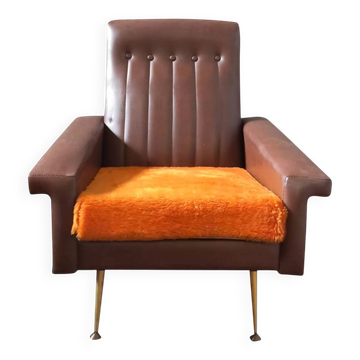 Fauteuil vintage en skaï