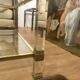 Pierre Vandel coffee table in lucite and gilded metal