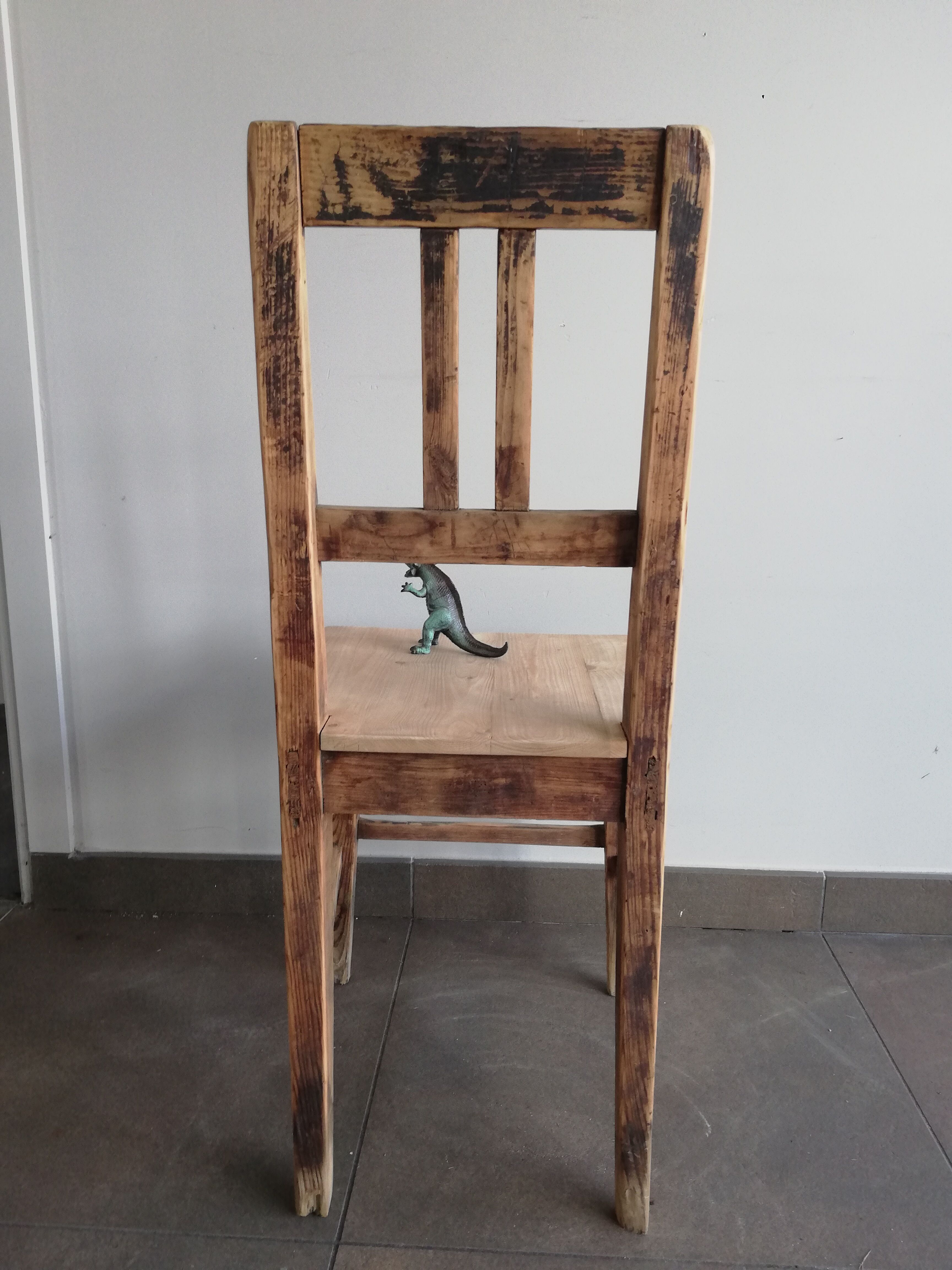 Chaise vintage en bois, années 50