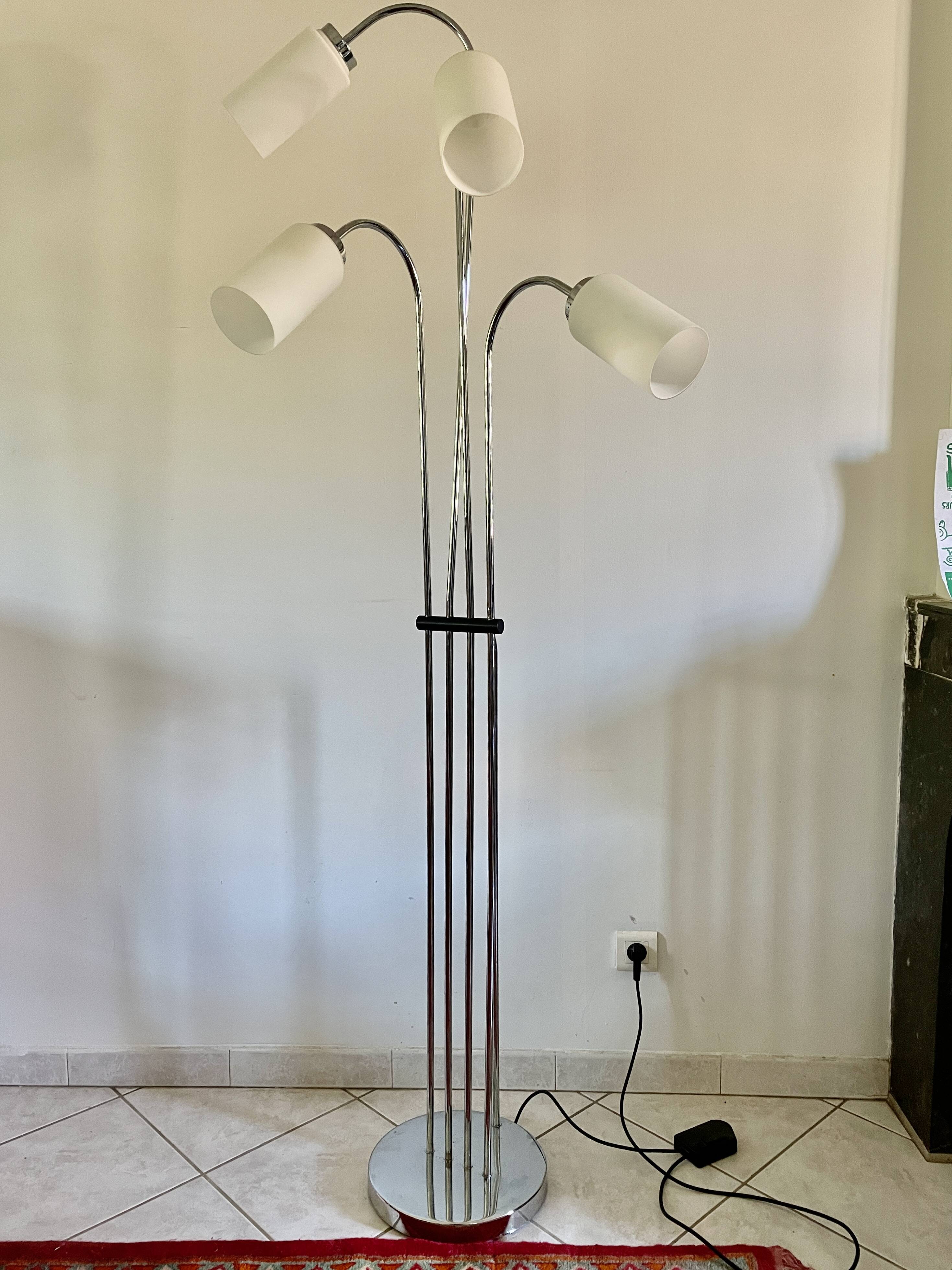 1970s chrome designer floor lamp