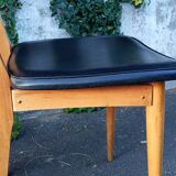 Four chairs in skaï, Scandinavian style, 60s