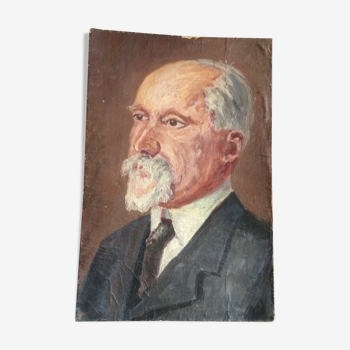 Oil on panel early 20th portrait Raymond Poincaré